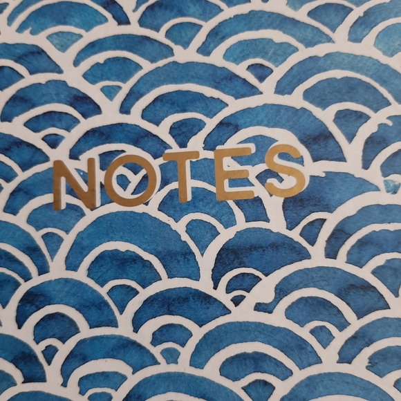 Cute Spiral Notepad - blue and white scallop pattern - Picture 2 of 8